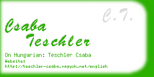 csaba teschler business card
